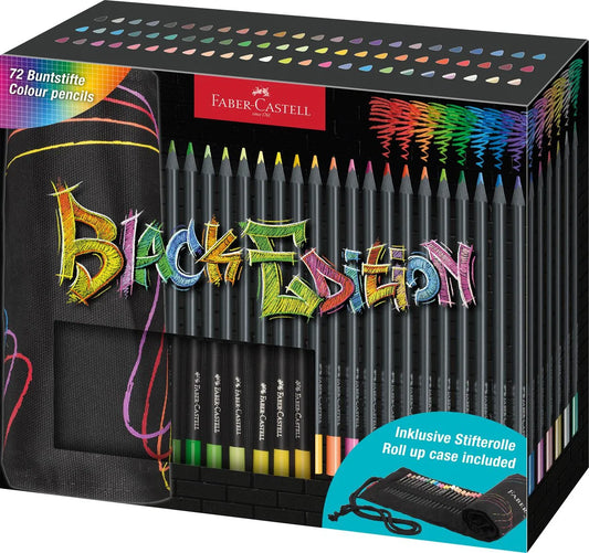 Rotolo matite colorate Black Edition Faber-Castell 72 pezzi