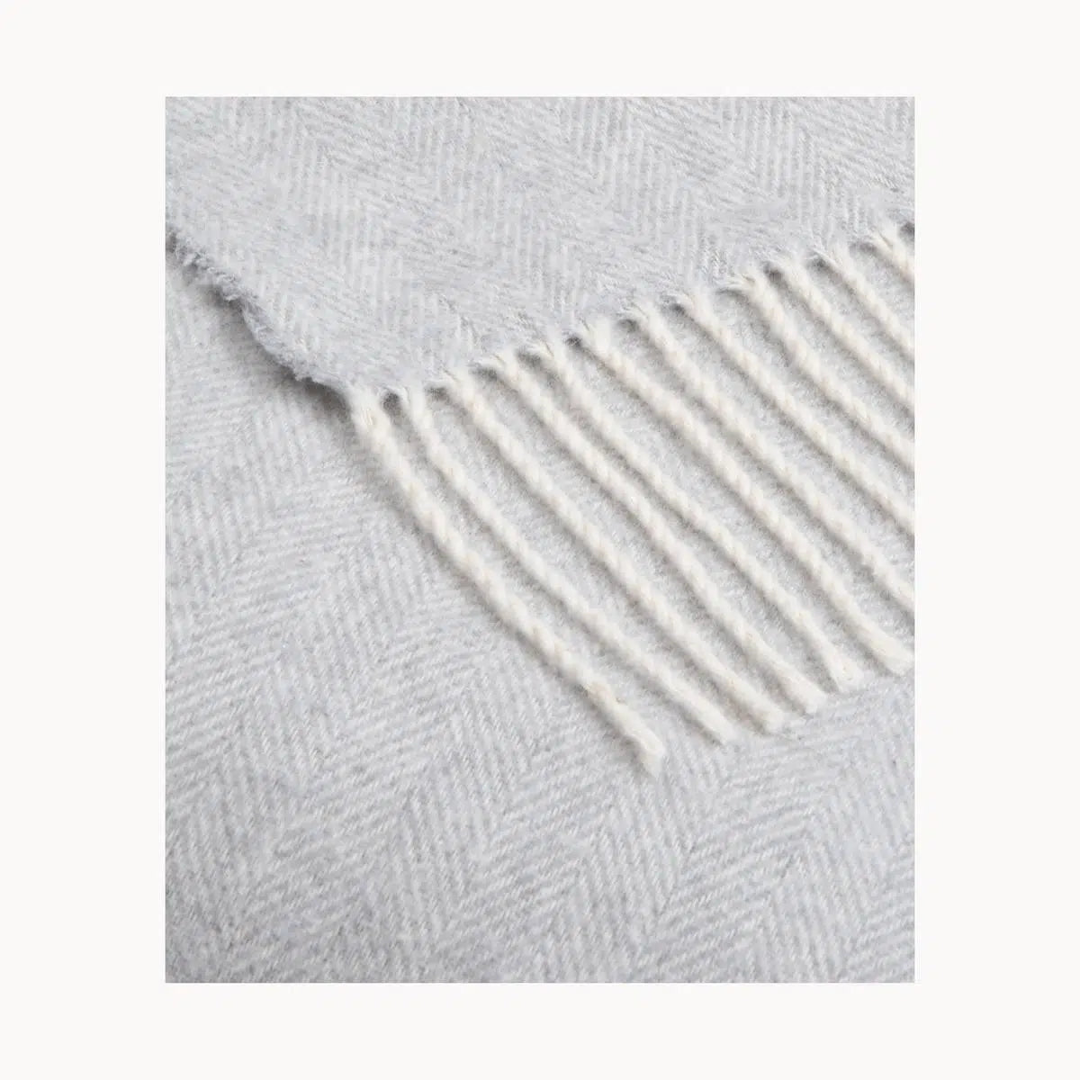 Super Soft Babele Herringbone - Plaid in Cotone Riciclato | Grigio Melange