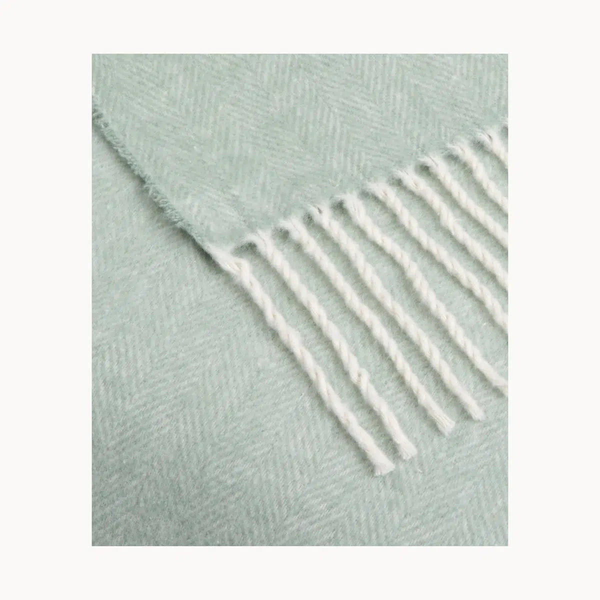 Super Soft Babele Herringbone - Plaid in Cotone Riciclato | Verde - 130x170 cm