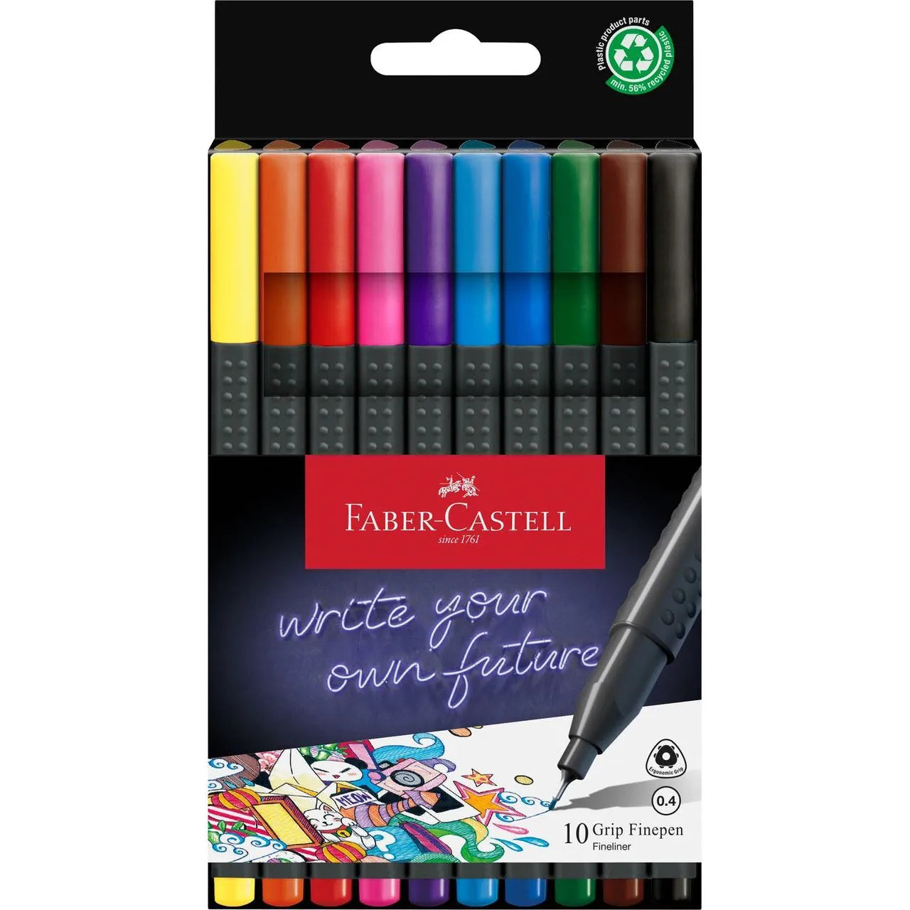 Grip Finepen Faber-Castell 10 colori