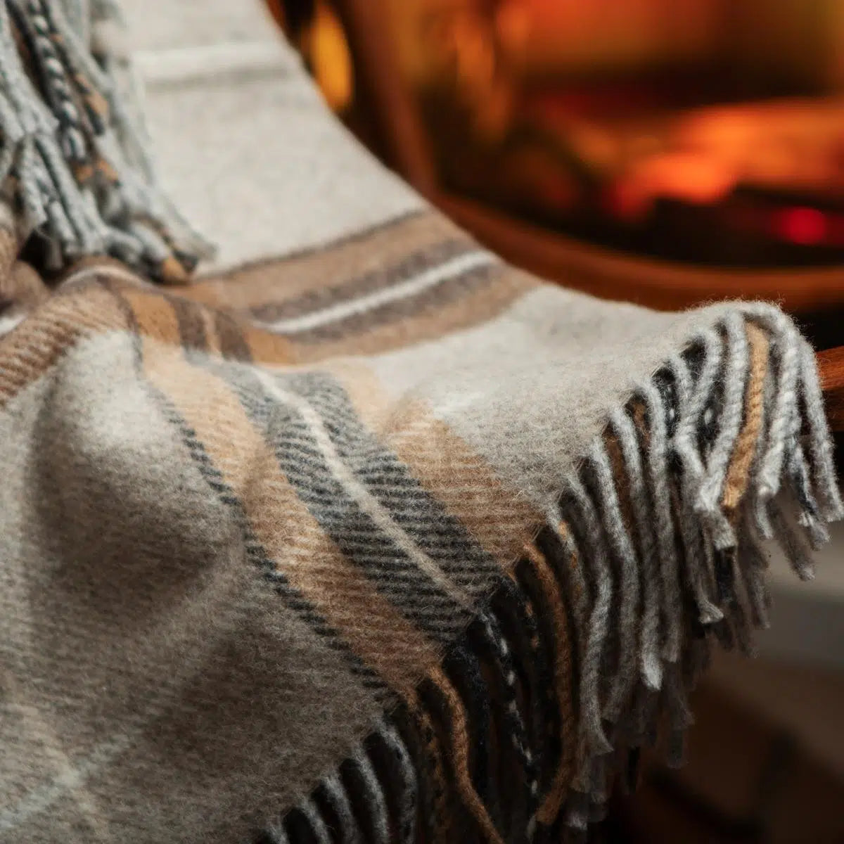 Fara Tartan Throw | Quadrettato Beige - 130x170 cm