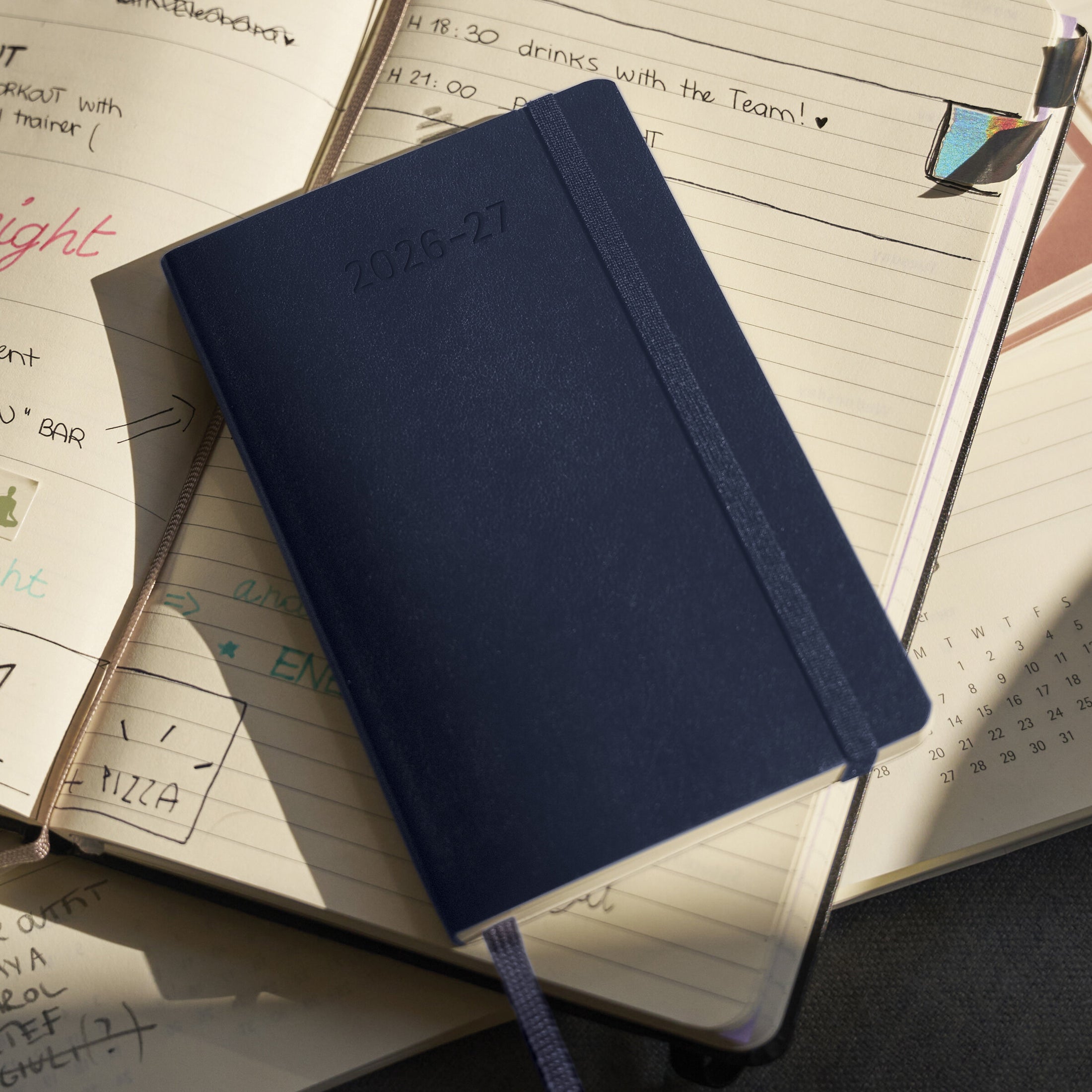Moleskine Agenda 18 Mesi Settimanale Notebook - Pocket, Blu Zaffiro, Copertina rigida, 2027