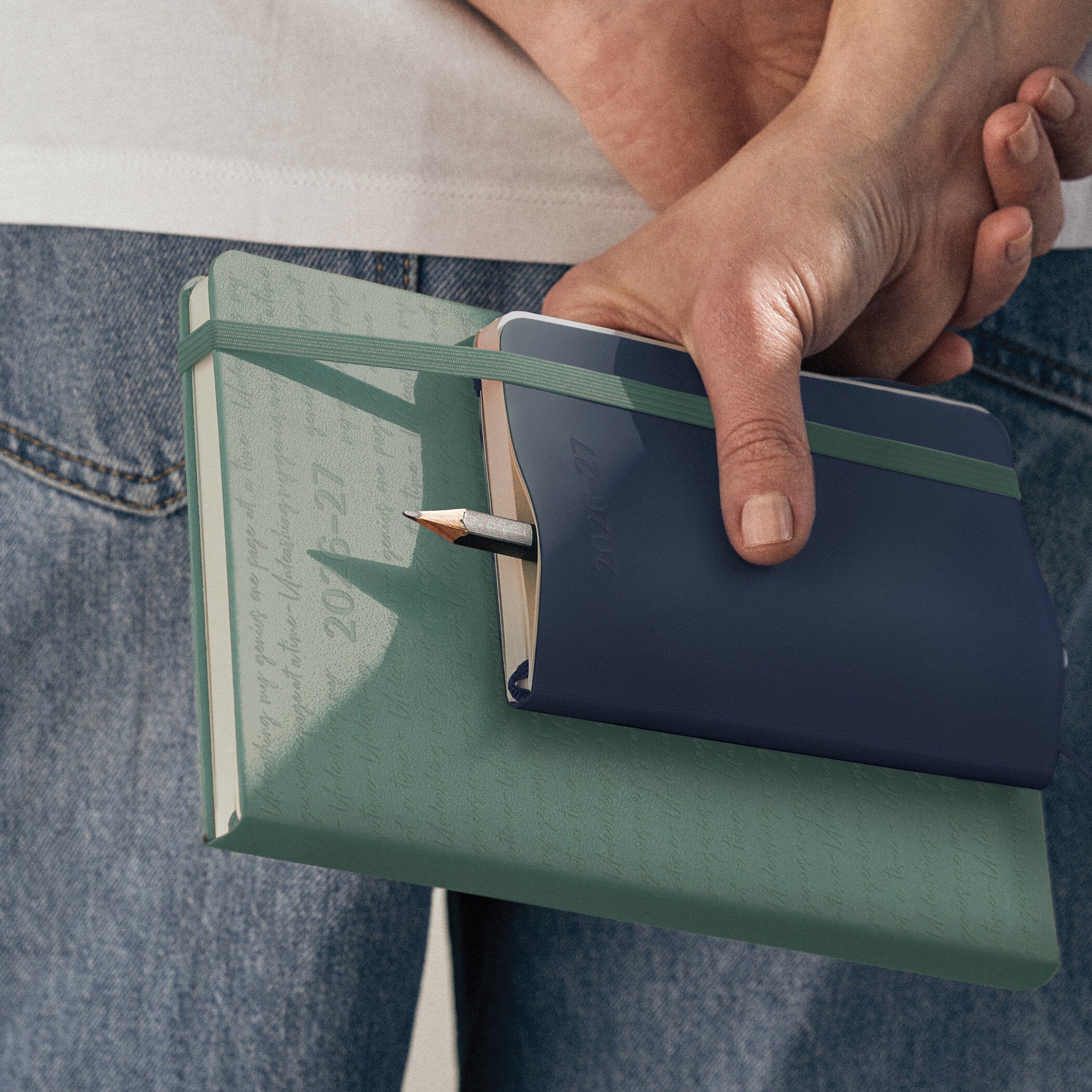 Moleskine Agenda 18 Mesi Settimanale Notebook - Large, Verde Salvia, Copertina rigida, 2027