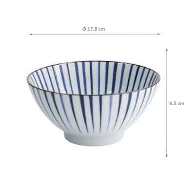 Bowl Natsu Tokusa in ceramica blu e bianco Ø 17,8 cm