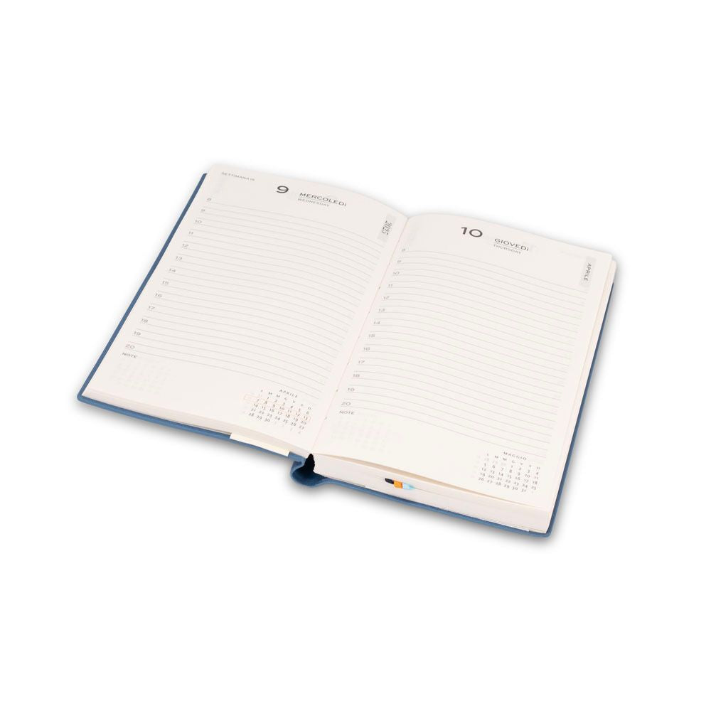 Agenda giornaliera 2027 con tasca frontale 9 × 13 cm – verde pino