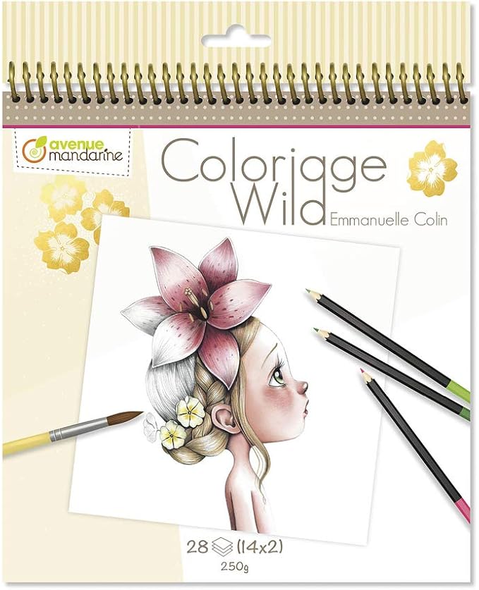 Avenue Mandarine Coloriage Wild 1 – Blocco da Colorare Art Therapy (20x20 cm)