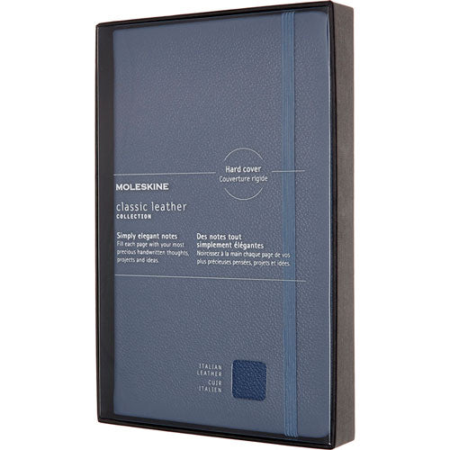 Moleskine Classic Leather Large blu nella confezione originale
