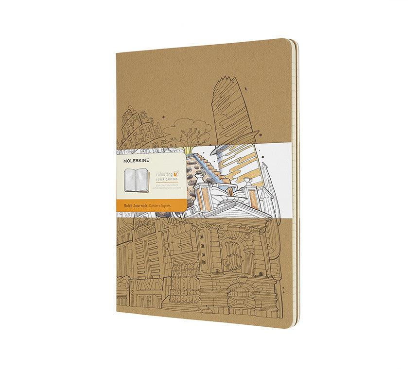 Moleskine Coloring Cahier XL a righe Kraft set da 2