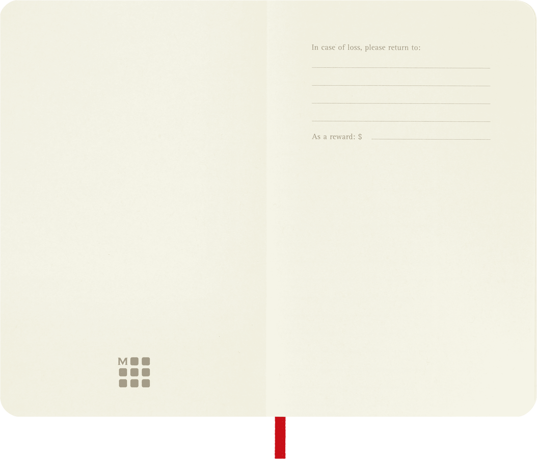 Moleskine Classic Pocket pagine bianche copertina morbida rosso scarlatto
