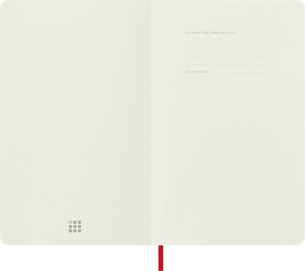 Moleskine Classic Large a quadretti copertina morbida rosso scarlatto