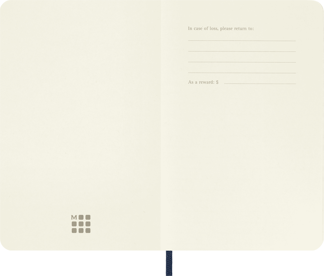 Moleskine Classic Pocket pagine bianche copertina morbida blu zaffiro