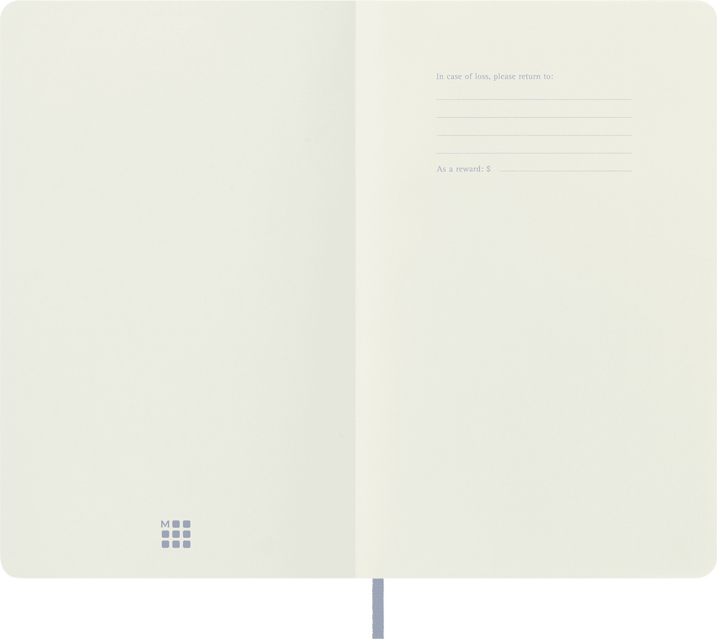 Moleskine Classic Large pagine bianche copertina morbida blu ortensia