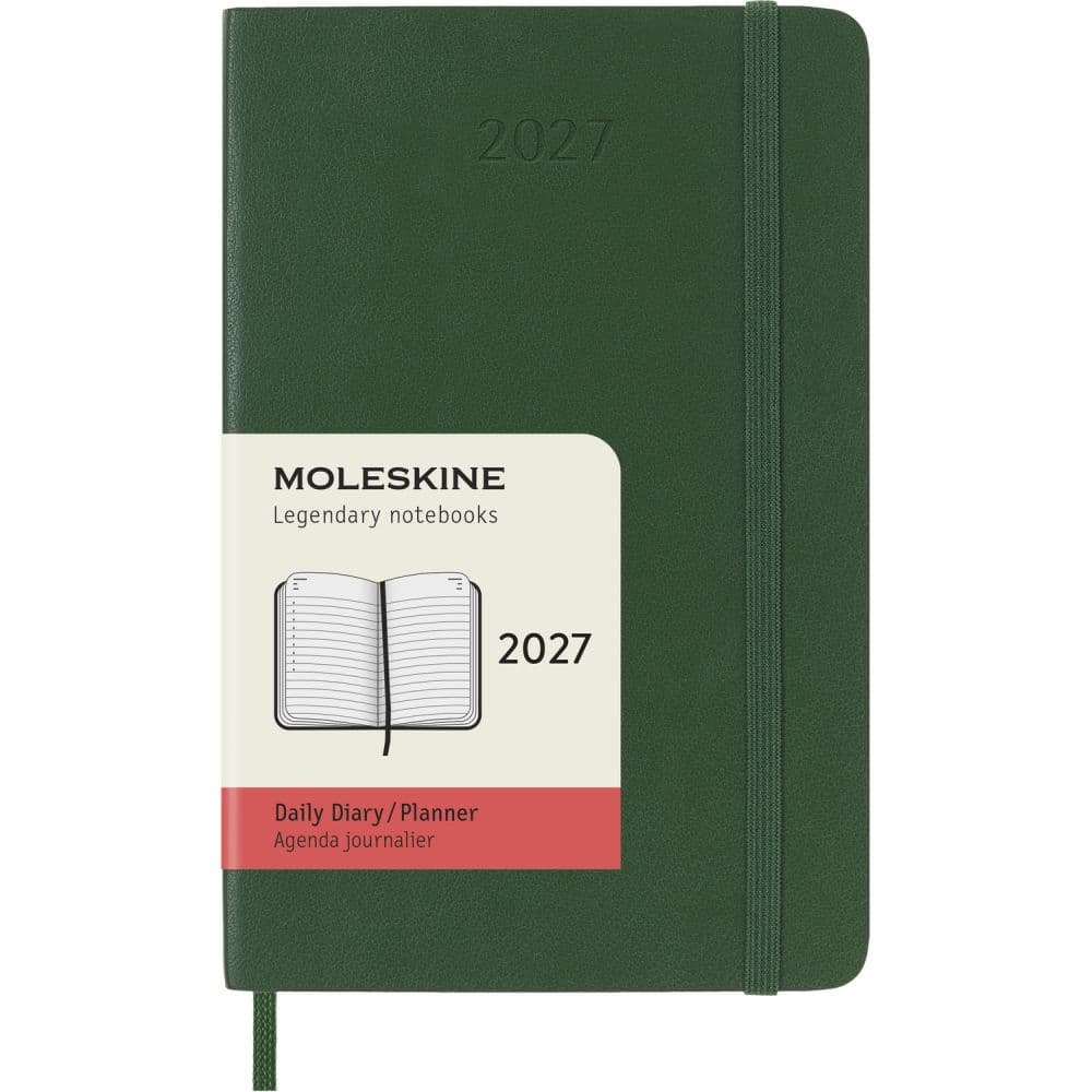 Agenda Moleskine 2027 Giornaliera Pocket Verde Mirto Copertina Morbida