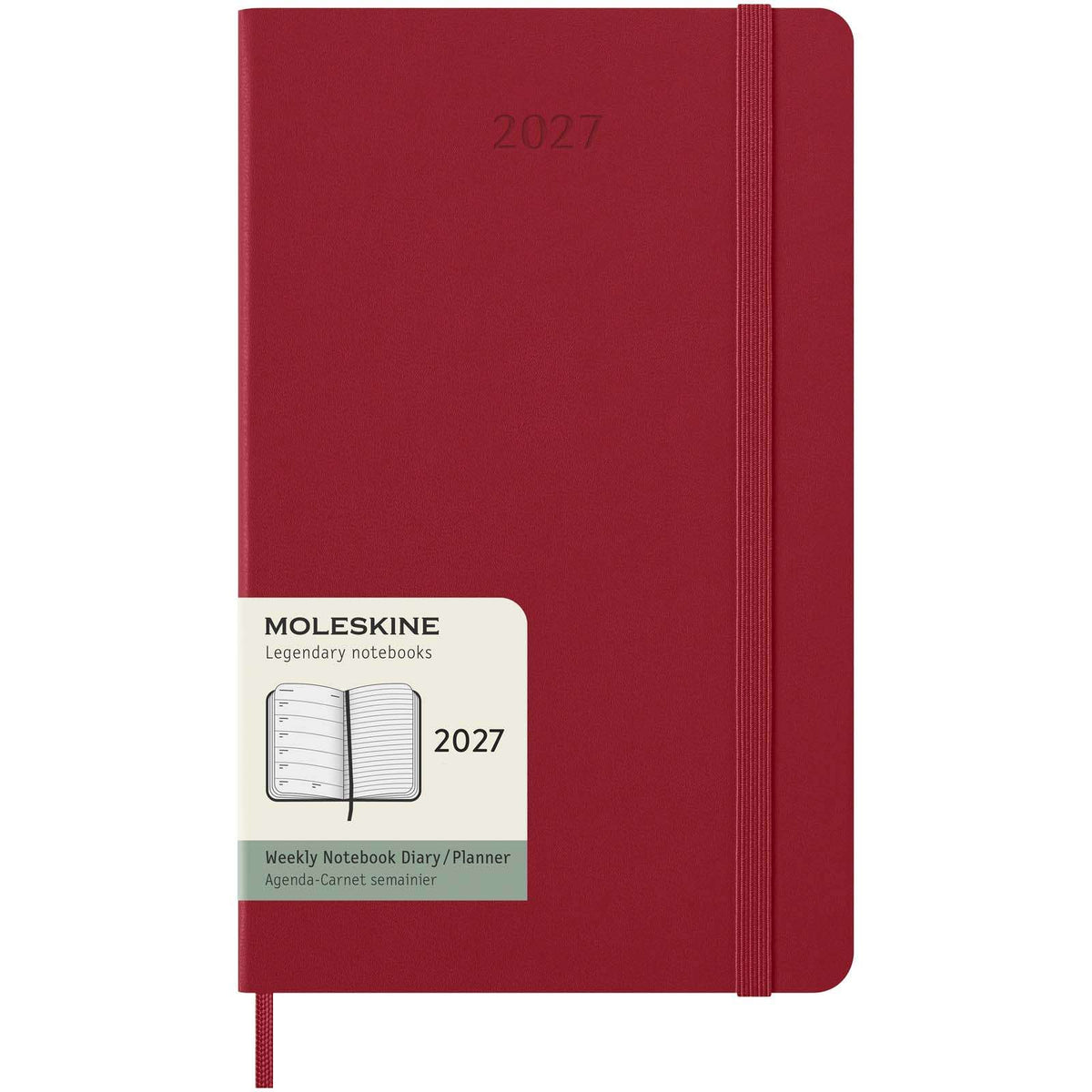 Agenda Moleskine 2027 Settimanale con Note Large Rosso Scarlatto Copertina Rigida