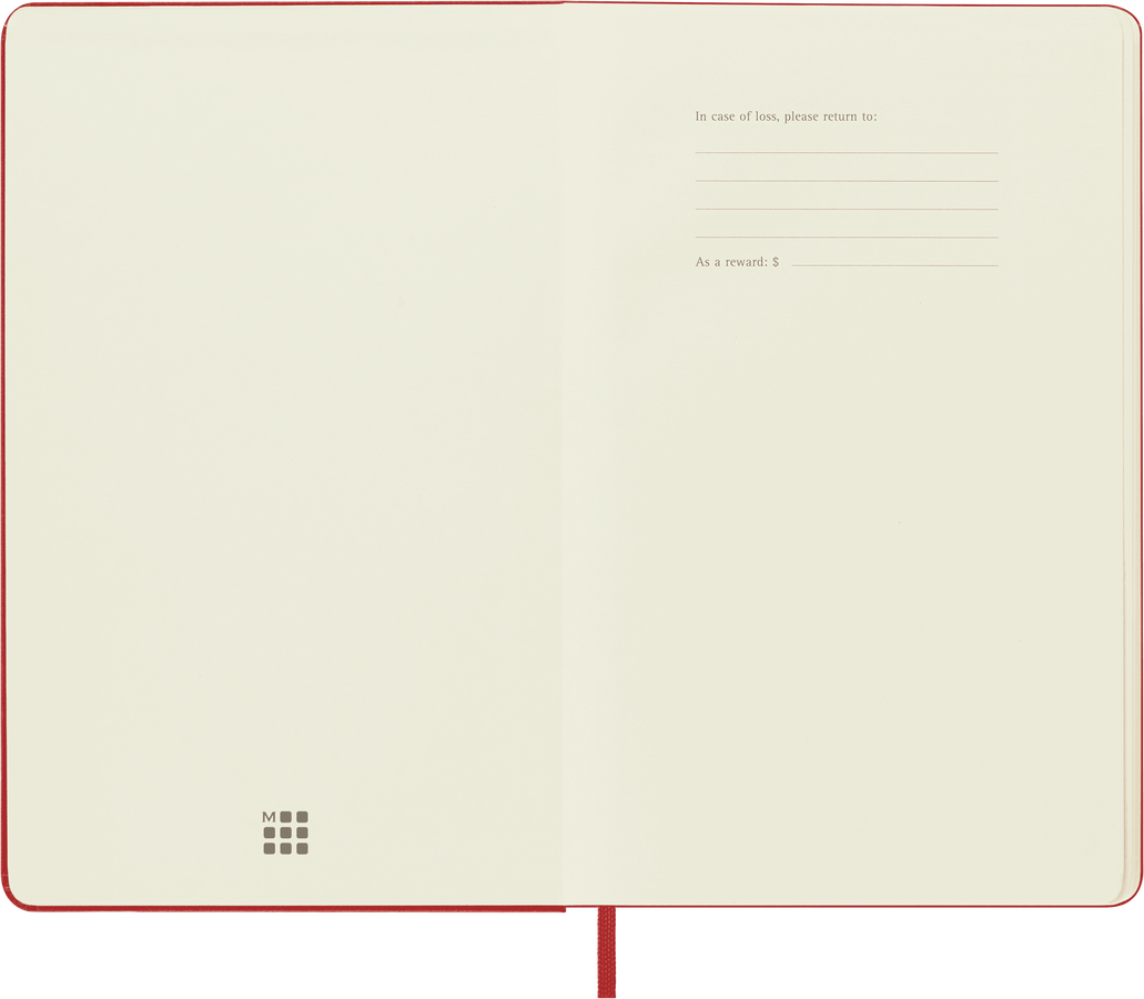 Moleskine Classic Large puntinato copertina rigida rosso scarlatto