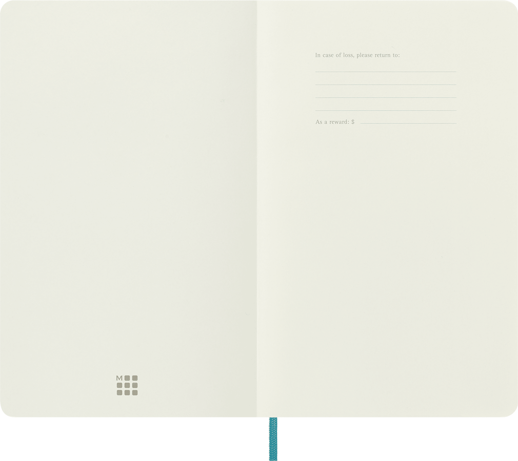 Moleskine Classic Large pagine bianche copertina morbida blu Reef