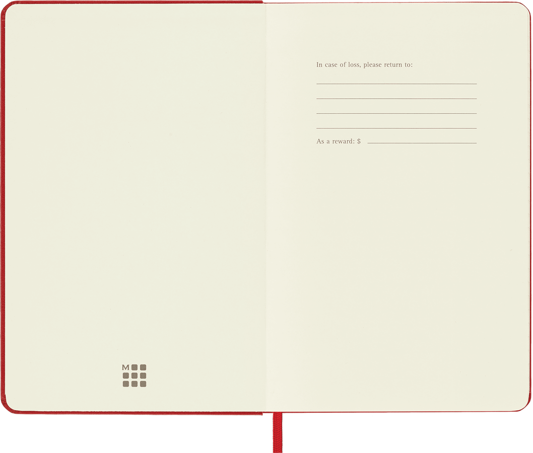 Moleskine Classic Medium a righe copertina rigida rosso scarlatto