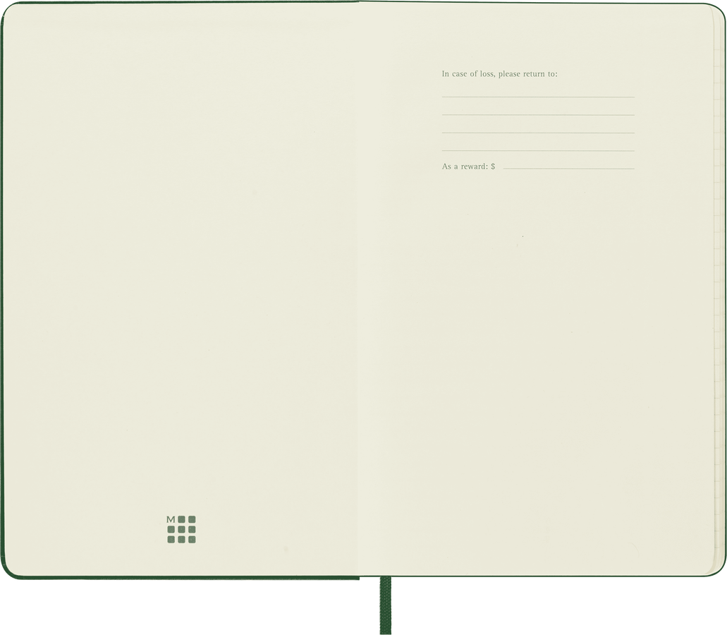 Moleskine Classic Large a righe copertina rigida verde mirto