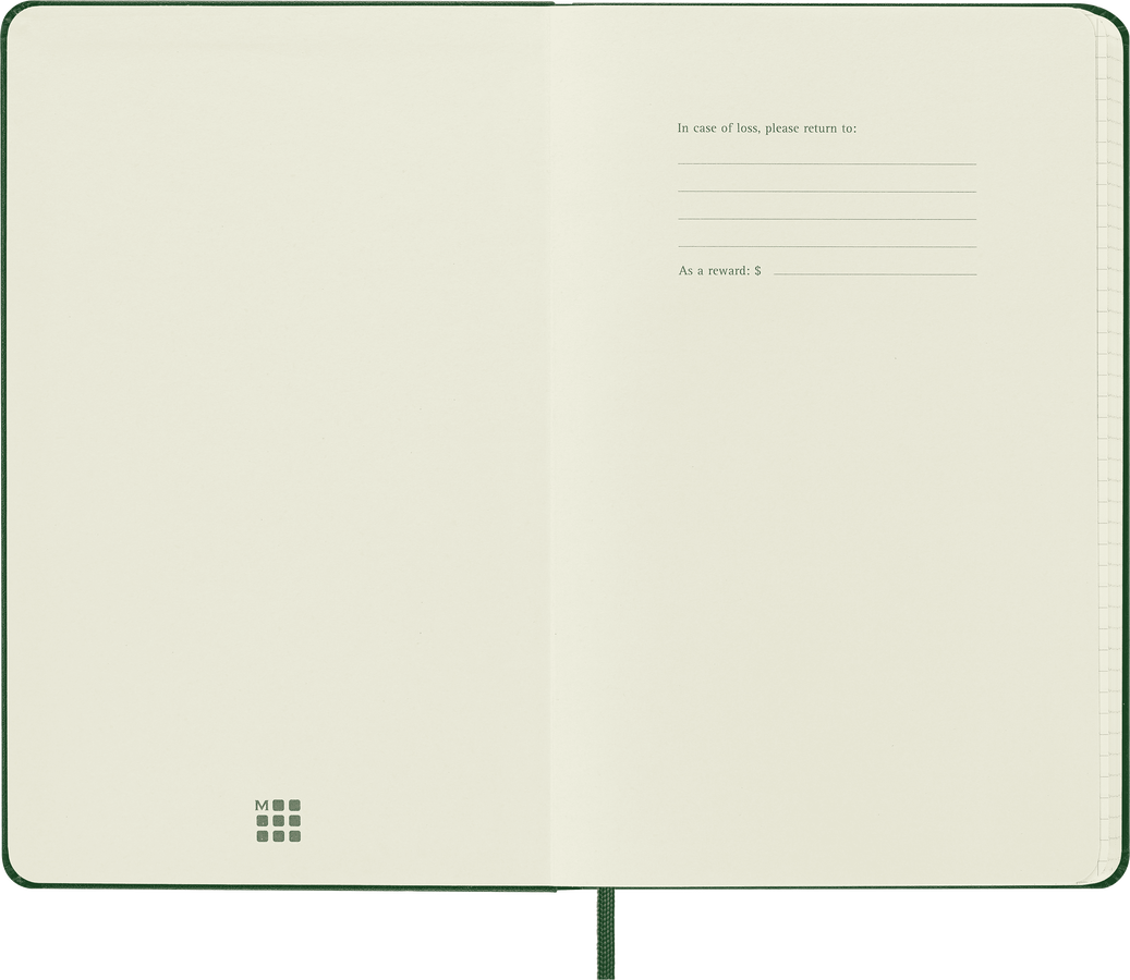 Moleskine Classic Large a quadretti copertina rigida verde mirto