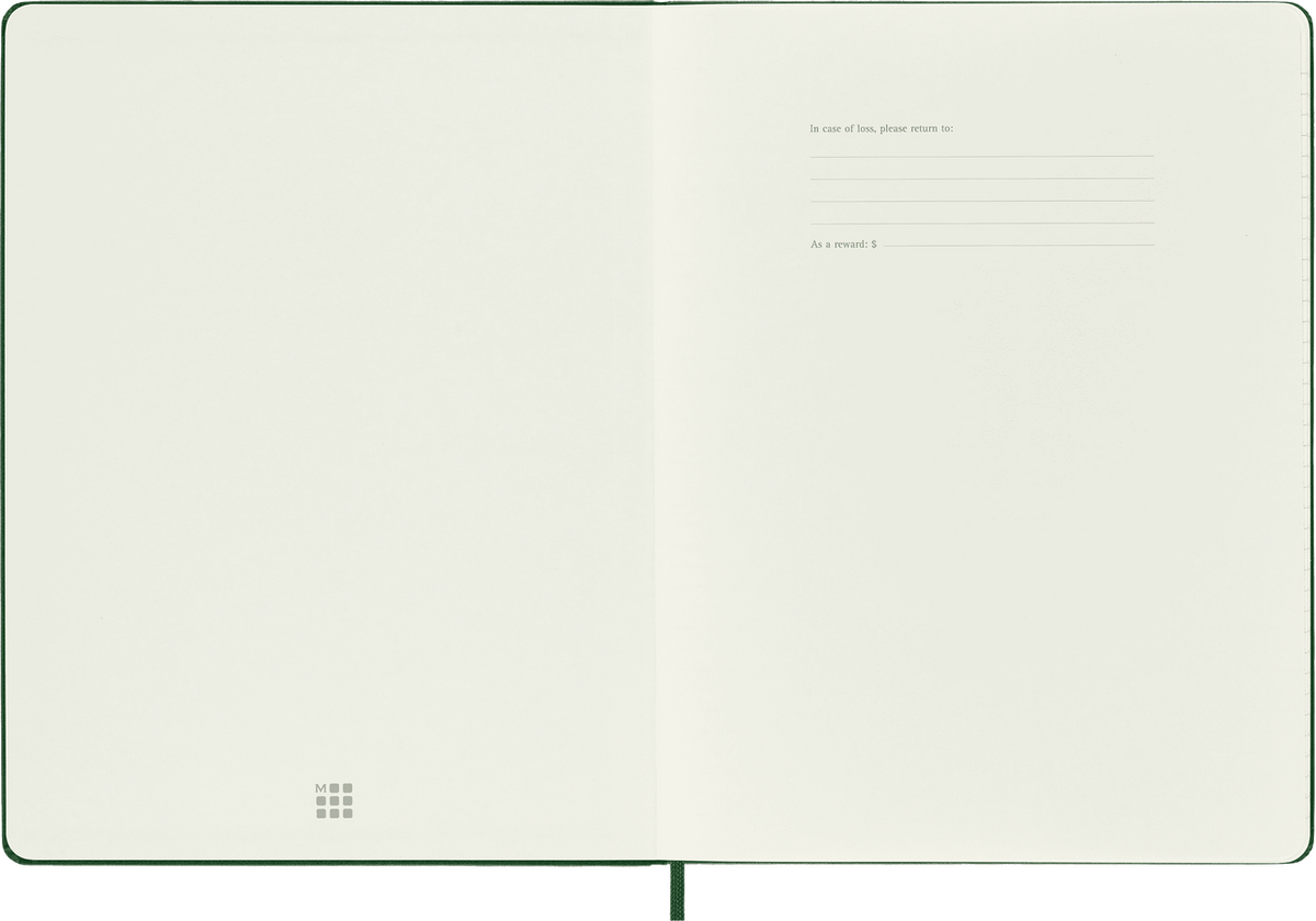 Moleskine Classic XL a righe copertina rigida verde mirto