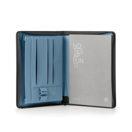 Portablocco A4 con Zip New Classic - Azzurro