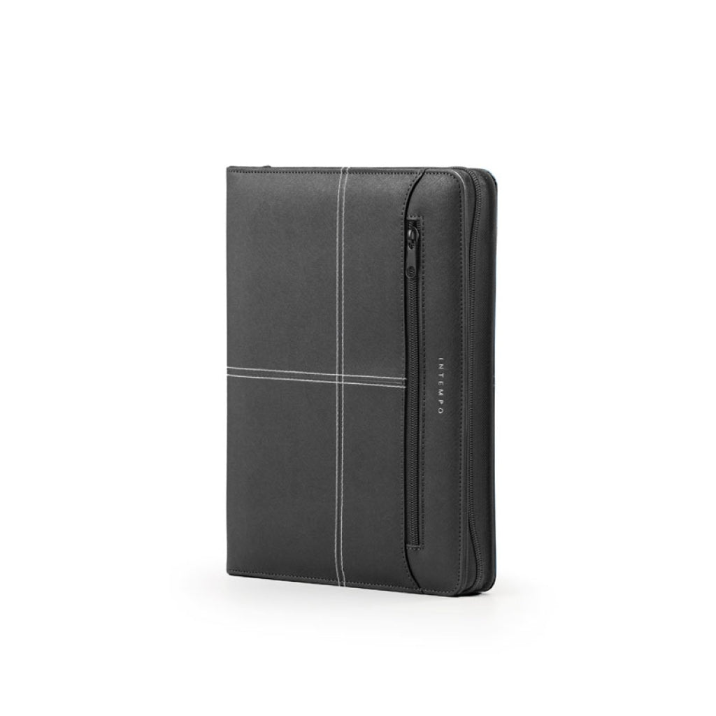 PORTABLOCCO 24x31x3 cm. CON ZIP IN ECOPELLE COL. NERO