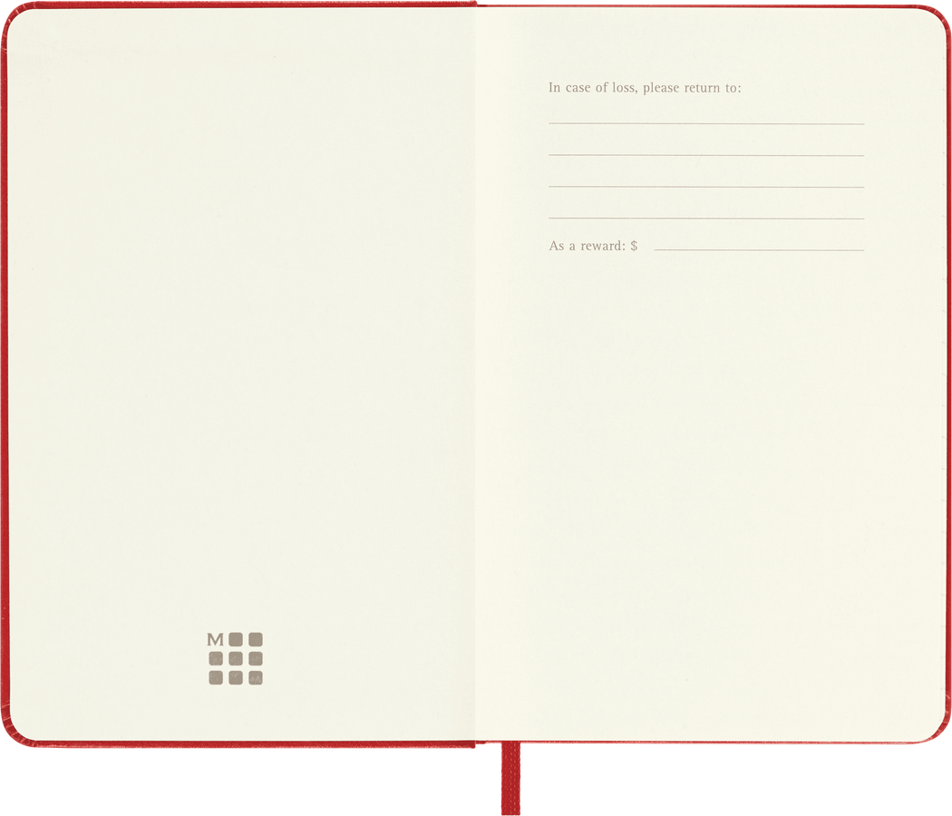 Moleskine Classic Pocket a righe copertina rigida rosso scarlatto