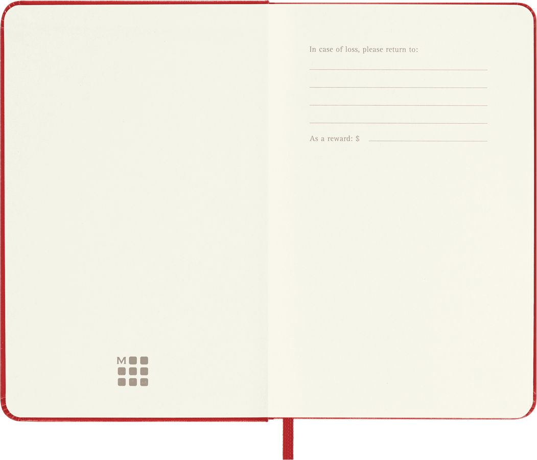 Moleskine Classic Pocket pagine bianche copertina rigida rosso scarlatto