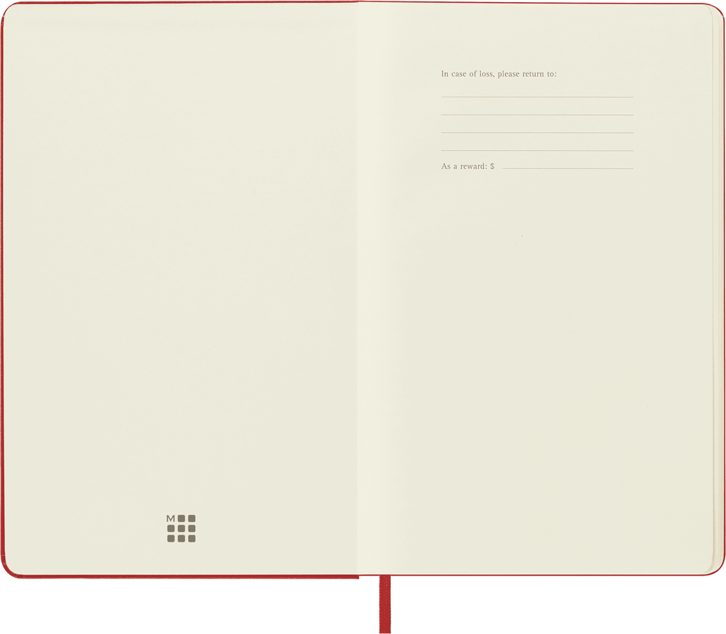 Moleskine Classic Large pagine bianche copertina rigida rosso scarlatto