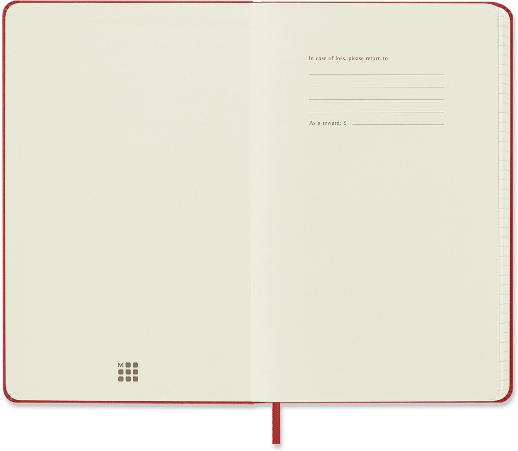 Moleskine Classic Large a quadretti copertina rigida rosso scarlatto