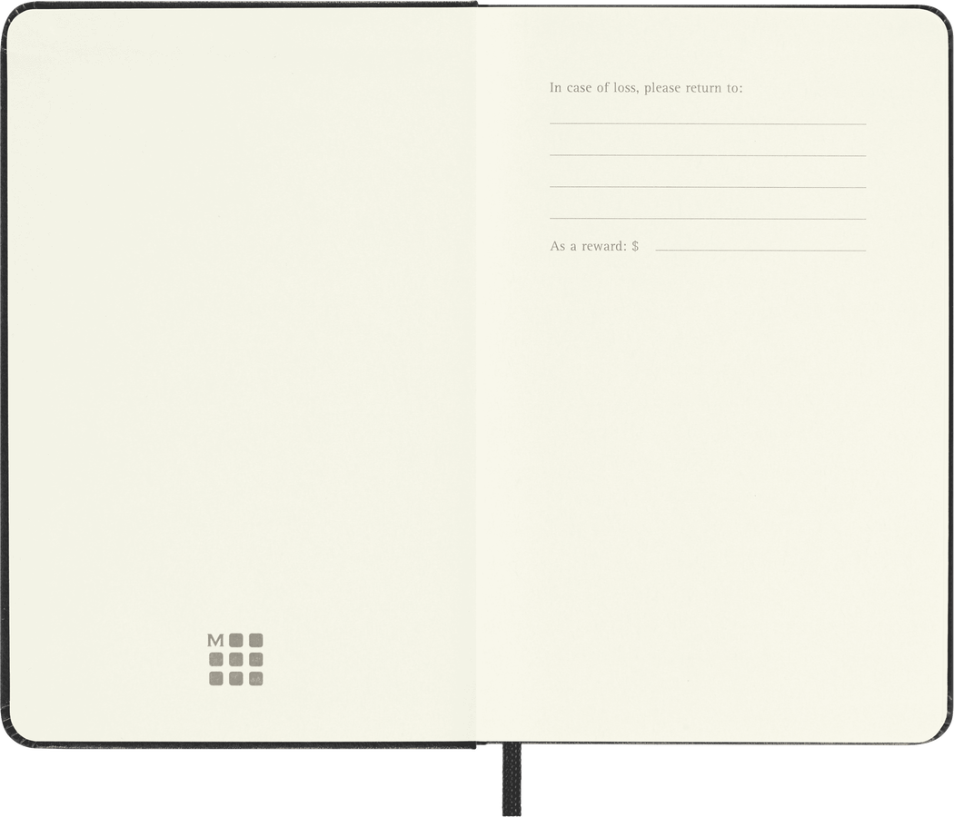 Moleskine Classic Pocket 9×14 cm pagine bianche copertina rigida nera