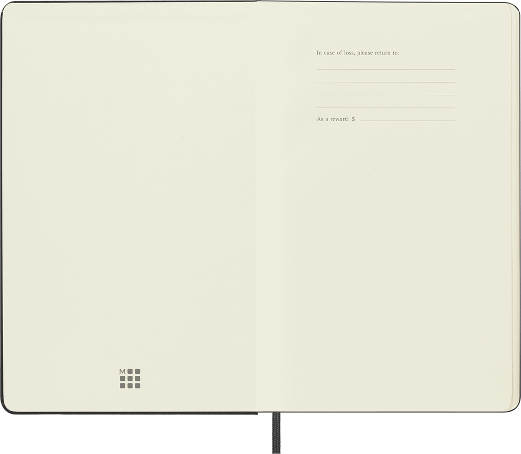 Moleskine Classic Large pagine bianche copertina rigida nera