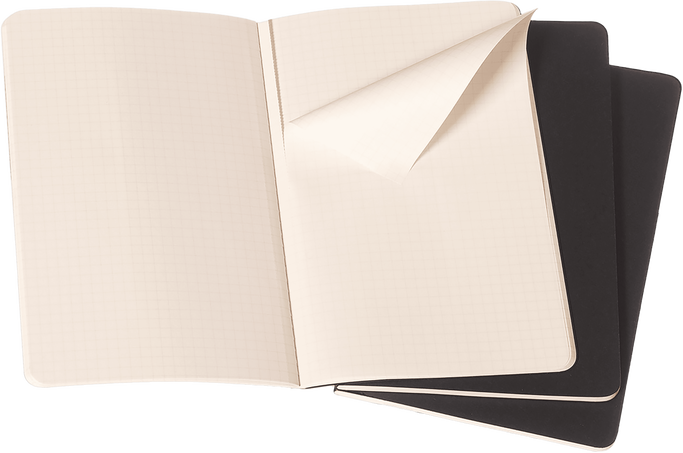 Moleskine Cahier Large a quadretti nero set da 3