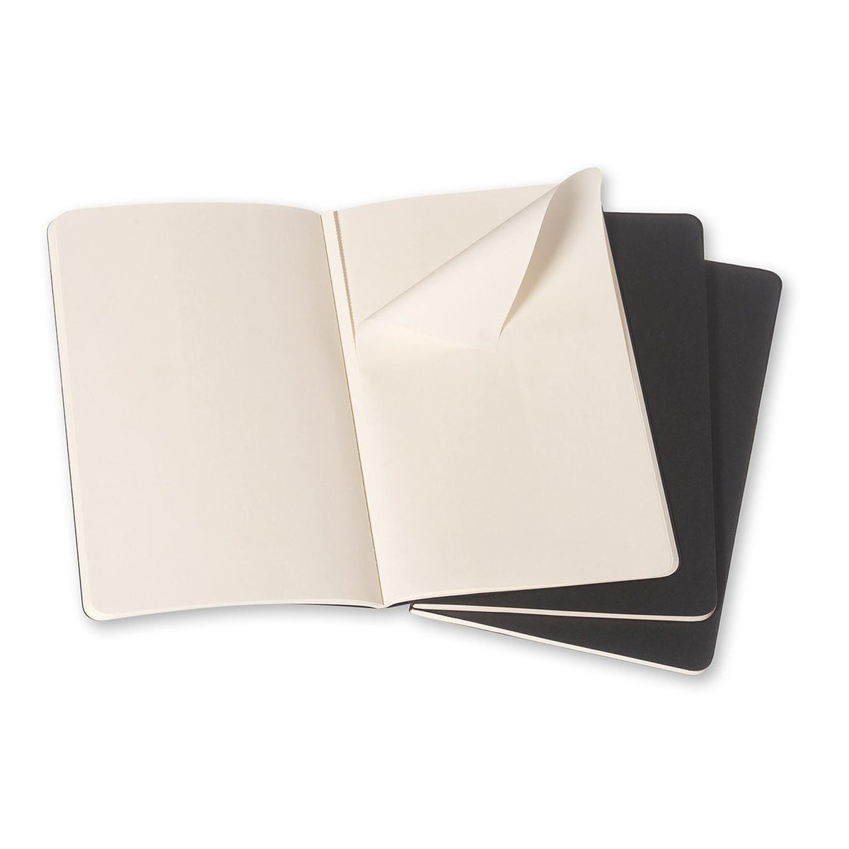 Moleskine Cahier Large pagine bianche nero set da 3