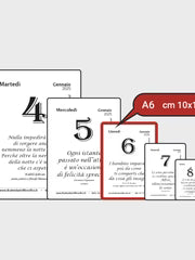 Calendario Filosofico 2027 - A6 Piccolo 10x14 cm con Supporto in Legno