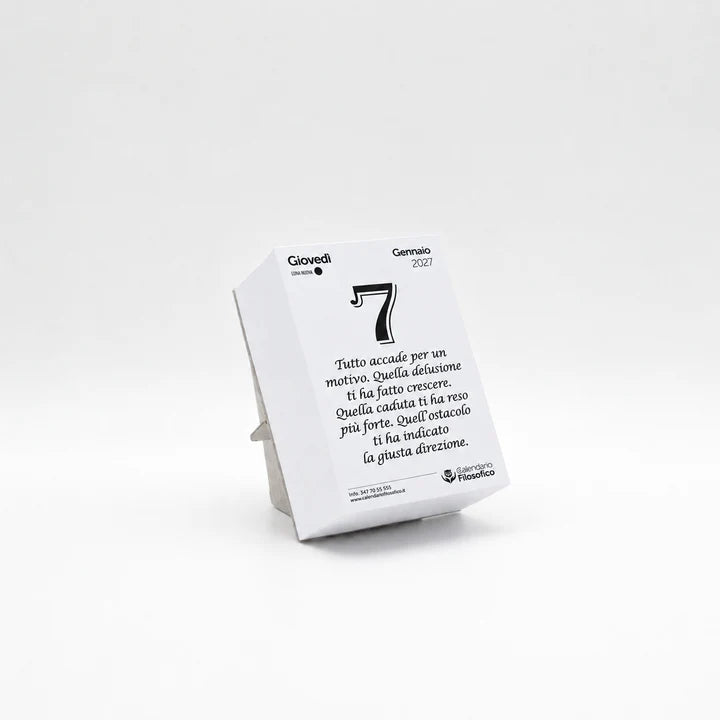 CALENDARIO FILOSOFICO 2027 - A7 MIDI 7,4 x 10,5 CM - CON SUPPORTO IN CARTONE