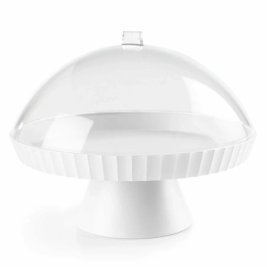 Alzata per dolci Blim Plus Agorà Artic White con campana trasparente Ø 30 cm