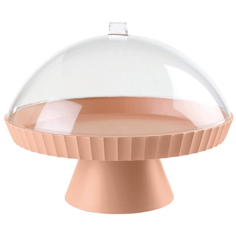 Alzata per dolci Blim Plus Agorà Pink Sand 30 cm con campana trasparente