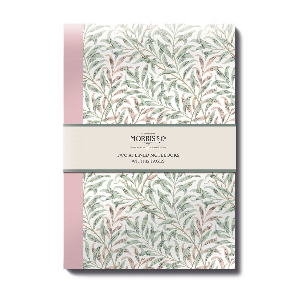 Set di 2 taccuini A5, a righe, 32 pagine William Morris