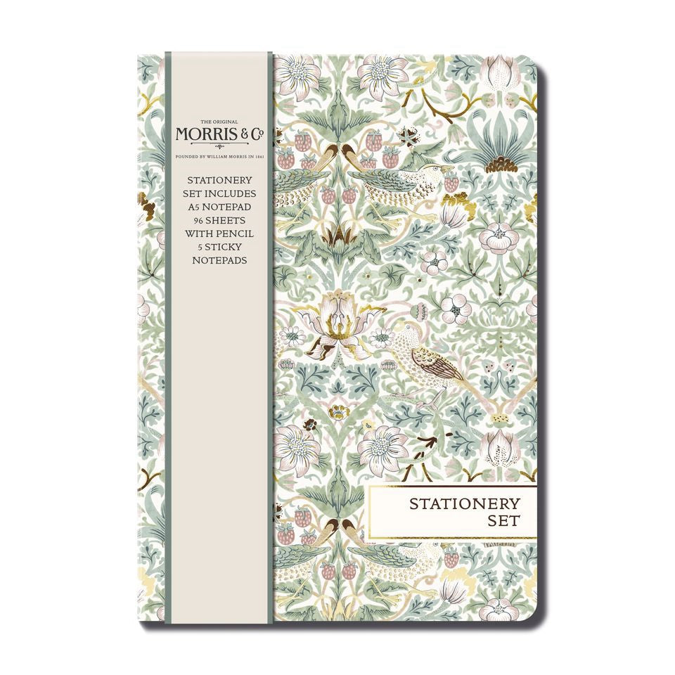Sticky Notes set con taccuino A5 e matita William Morris
