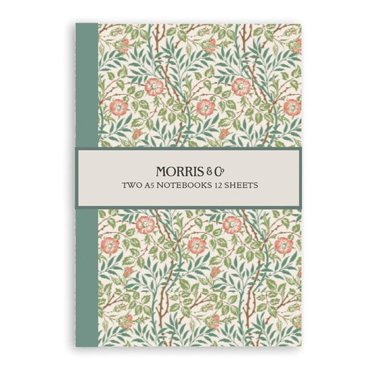 Set 2 taccuini A5 a righe 80 pagine William Morris