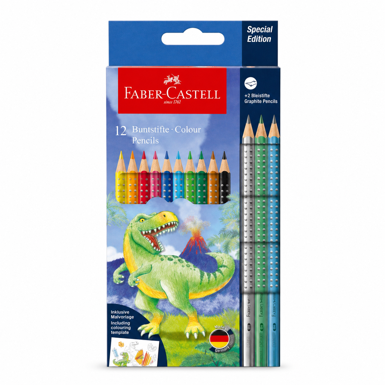 Pastelli Colour Grip Dinosauri 10 colori