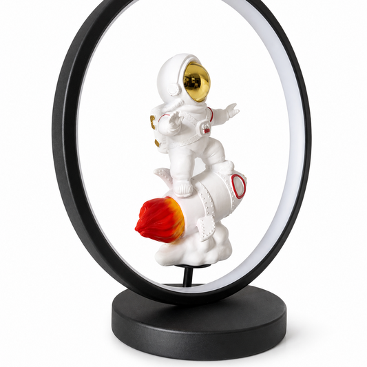 Lampada astronauta con razzo