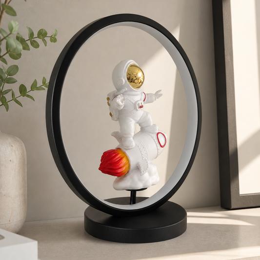 Lampada astronauta con razzo