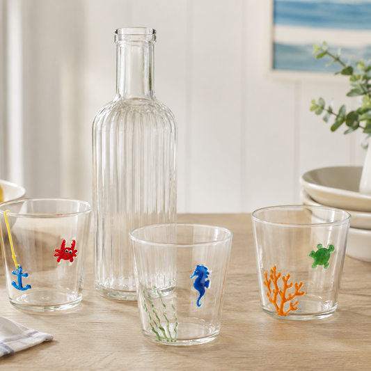 Bicchiere in vetro decorato 250 ml