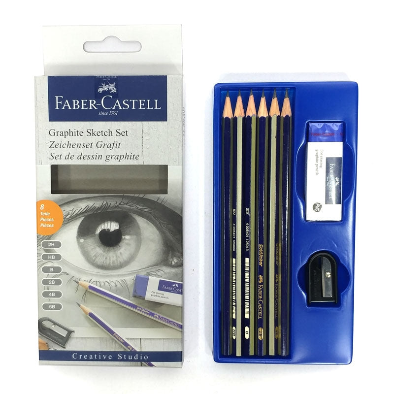 Set Faber-Castell Goldfaber Graphite Sketch 6 matite con gomma e temperamatite