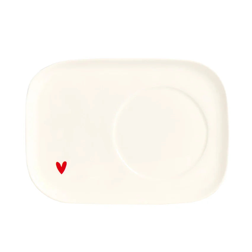 Piatto per Tazza Colazione Cuore Rosso