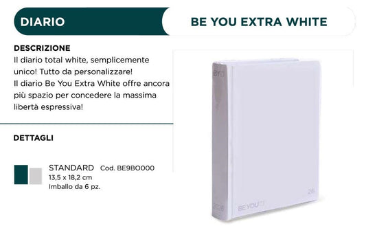 Diario Agenda 16 Mesi Be You Extra White Standard 2026/2027