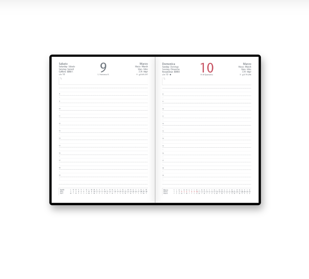 Agenda Giornaliera Gate Femme con Zip 15x21 Beige 2026