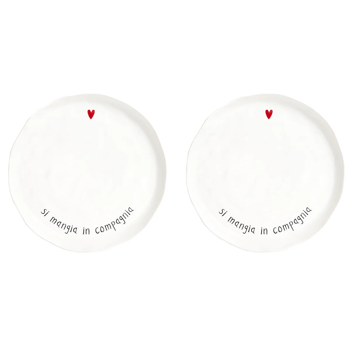 Set 2 piatti piani Si mangia in compagnia Simple Day